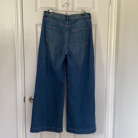 High rise pleated wide leg jeans - Picture 3 of 7